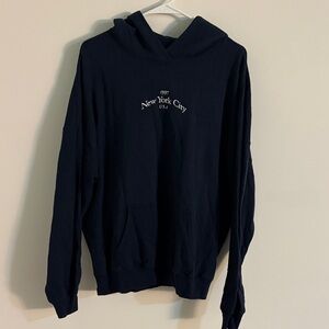 Hollister Navy Blue Hoodie with New York City Print
